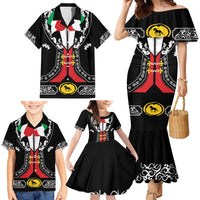 Mexican Trajes Charros Costume Family Matching Mermaid Dress and Hawaiian Shirt