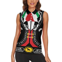 Mexican Trajes Charros Costume Women Sleeveless Polo Shirt