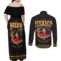 Mexico Cinco de Mayo Couples Matching Off Shoulder Maxi Dress and Long Sleeve Button Shirt El Dia de la Batalla de Puebla