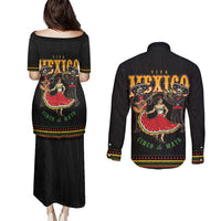 Mexico Cinco de Mayo Couples Matching Puletasi and Long Sleeve Button Shirt El Dia de la Batalla de Puebla