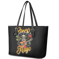 Mexico Cinco de Mayo Leather Tote Bag El Dia de la Batalla de Puebla
