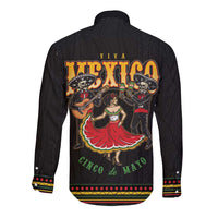 Mexico Cinco de Mayo Long Sleeve Button Shirt El Dia de la Batalla de Puebla