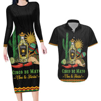Mexico Cinco de Mayo Couples Matching Long Sleeve Bodycon Dress and Hawaiian Shirt Viva la Fiesta!