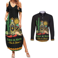 Mexico Cinco de Mayo Couples Matching Summer Maxi Dress and Long Sleeve Button Shirt Viva la Fiesta!