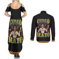 Mexico Cinco de Mayo Couples Matching Summer Maxi Dress and Long Sleeve Button Shirt Viva la Fiesta!