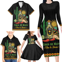 Mexico Cinco de Mayo Family Matching Long Sleeve Bodycon Dress and Hawaiian Shirt Viva la Fiesta!