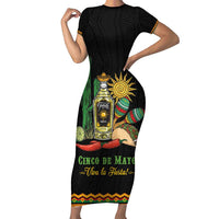 Mexico Cinco de Mayo Short Sleeve Bodycon Dress Viva la Fiesta!