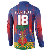 Custom Haiti Football 2026 Button Sweatshirt Les Grenadiers Voodoo Veve Pride