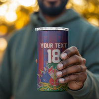 Custom Haiti Football 2026 4 in 1 Can Cooler Tumbler Les Grenadiers Voodoo Veve Pride