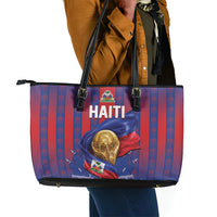 Haiti Football 2026 Leather Tote Bag Les Grenadiers Voodoo Veve Pride