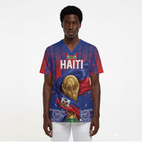 Custom Haiti Football 2026 Scrub Top Les Grenadiers Voodoo Veve Pride