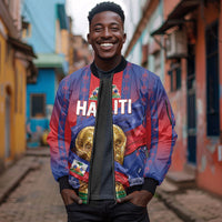 Custom Haiti Football 2026 Sleeve Zip Bomber Jacket Les Grenadiers Voodoo Veve Pride