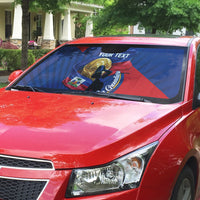 Personalized Haiti Football Champions Auto Sun Shade National Pride Gold Trophy