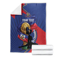 Personalized Haiti Football Champions Blanket National Pride Gold Trophy