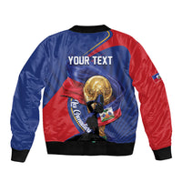 Personalized Haiti Football Champions Bomber Jacket National Pride Gold Trophy