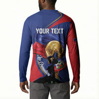 Personalized Haiti Football Champions Button Sweatshirt National Pride Gold Trophy