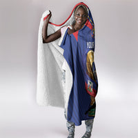 Personalized Haiti Football Champions Hooded Blanket National Pride Gold Trophy