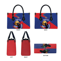 Personalized Haiti Football Champions Leather Bag National Pride Gold Trophy