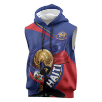 Personalized Haiti Football Champions Sleeveless Hoodie National Pride Gold Trophy