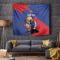 Personalized Haiti Football Champions Tapestry National Pride Gold Trophy