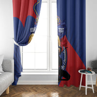 Personalized Haiti Football Champions Window Curtain National Pride Gold Trophy