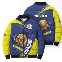 Personalized Curacao Football 2026 Bomber Puffer Jacket Rise of Caribbean Pride