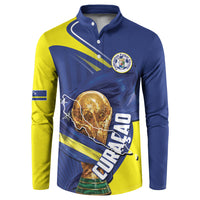 Personalized Curacao Football 2026 Button Sweatshirt Rise of Caribbean Pride