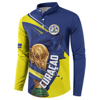 Personalized Curacao Football 2026 Button Sweatshirt Rise of Caribbean Pride