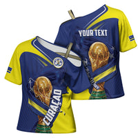 Personalized Curacao Football 2026 Cross Shoulder Shirt Rise of Caribbean Pride