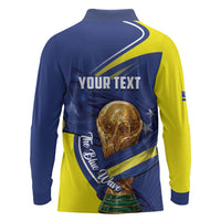 Personalized Curacao Football 2026 Long Sleeve Polo Shirt Rise of Caribbean Pride