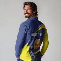 Personalized Curacao Football 2026 Long Sleeve Polo Shirt Rise of Caribbean Pride