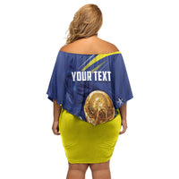 Personalized Curacao Football 2026 Off Shoulder Short Dress Rise of Caribbean Pride