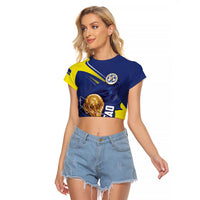 Personalized Curacao Football 2026 Raglan Cropped T Shirt Rise of Caribbean Pride