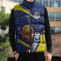Personalized Curacao Football 2026 Sleeveless Puffer Jacket Rise of Caribbean Pride