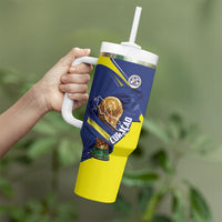 Personalized Curacao Football 2026 Tumbler With Handle Rise of Caribbean Pride