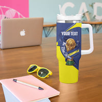 Personalized Curacao Football 2026 Tumbler With Handle Rise of Caribbean Pride