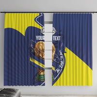 Personalized Curacao Football 2026 Window Curtain Rise of Caribbean Pride