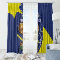 Personalized Curacao Football 2026 Window Curtain Rise of Caribbean Pride