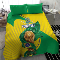 Personalized Brazil Football 2026 Bedding Set Born for Glory Let Champions Rise