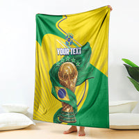 Personalized Brazil Football 2026 Blanket Born for Glory Let Champions Rise