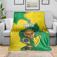 Personalized Brazil Football 2026 Blanket Born for Glory Let Champions Rise