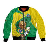 Personalized Brazil Football 2026 Bomber Jacket Born for Glory Let Champions Rise