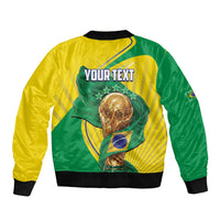 Personalized Brazil Football 2026 Bomber Jacket Born for Glory Let Champions Rise