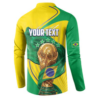 Personalized Brazil Football 2026 Button Sweatshirt Born for Glory Let Champions Rise