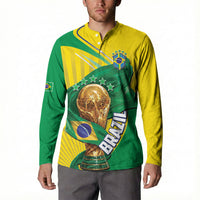 Personalized Brazil Football 2026 Button Sweatshirt Born for Glory Let Champions Rise