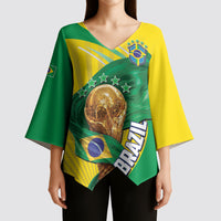 Personalized Brazil Football 2026 Kimono Sleeve Blouse Born for Glory Let Champions Rise