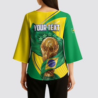 Personalized Brazil Football 2026 Kimono Sleeve Blouse Born for Glory Let Champions Rise