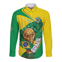 Personalized Brazil Football 2026 Long Sleeve Button Shirt Born for Glory Let Champions Rise