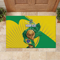 Personalized Brazil Football 2026 Rubber Doormat Born for Glory Let Champions Rise