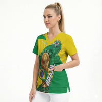 Personalized Brazil Football 2026 Scrub Top Born for Glory Let Champions Rise